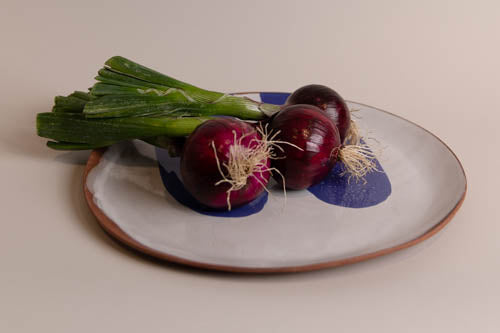 Round Serving Plate, Cobalt