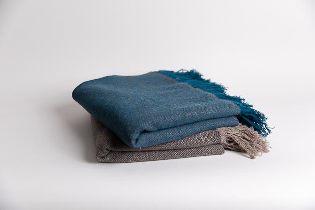 Yak Melange Throw, Cerulean