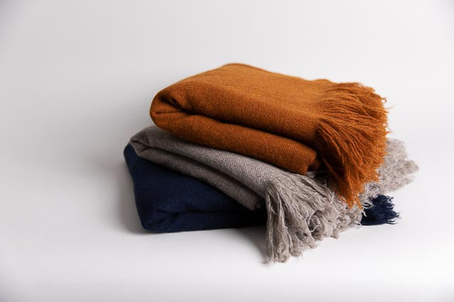 Yak Fringe Throw, Orange
