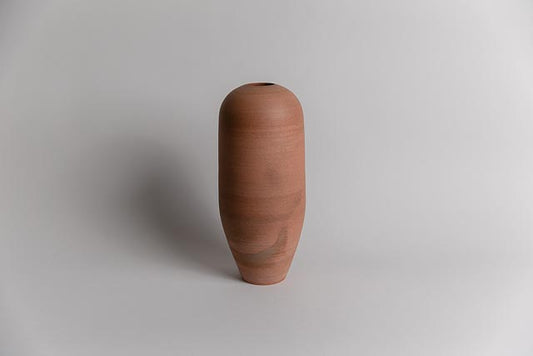 Rounded Vase, Red & Salt