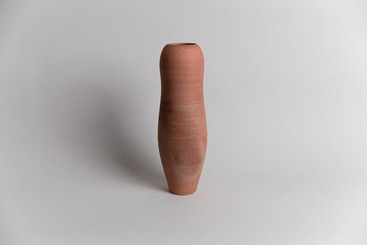 Curved Vase, Red & Salt