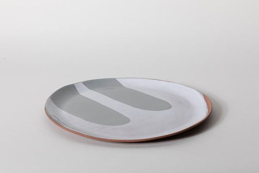 Round Serving Plate, Grey
