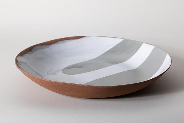 Large Round Serving Bowl, Grey