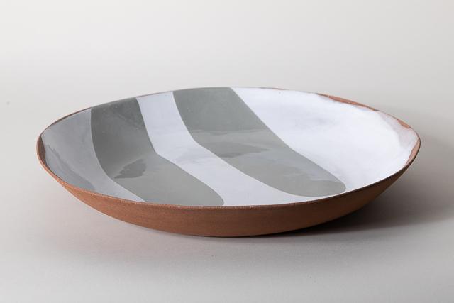 Large Round Serving Bowl, Grey