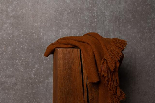 Yak Fringe Throw, Orange