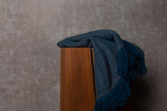 Yak Melange Throw, Cerulean