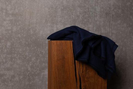 Yarn Dyed Throw, Indigo and Noir