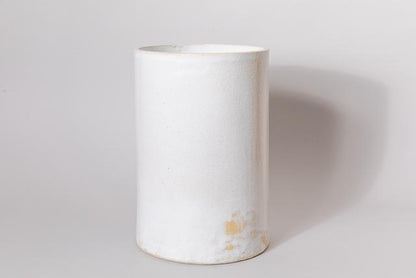Extra Large Cylindrical Ceramic Vase, White, handmade by Jenn Johnston