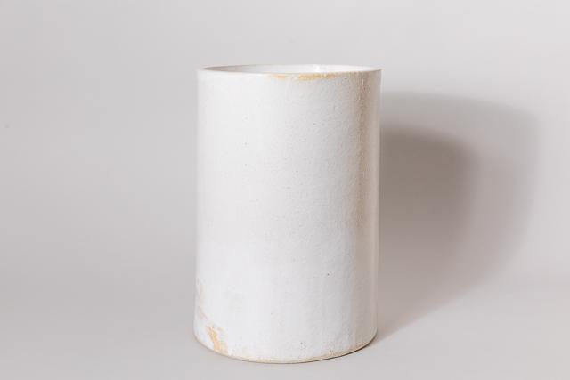 Extra Large Cylindrical Ceramic Vase, White, handmade by Jenn Johnston