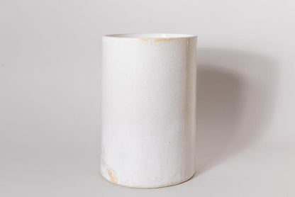 Extra Large Cylindrical Ceramic Vase, White, handmade by Jenn Johnston