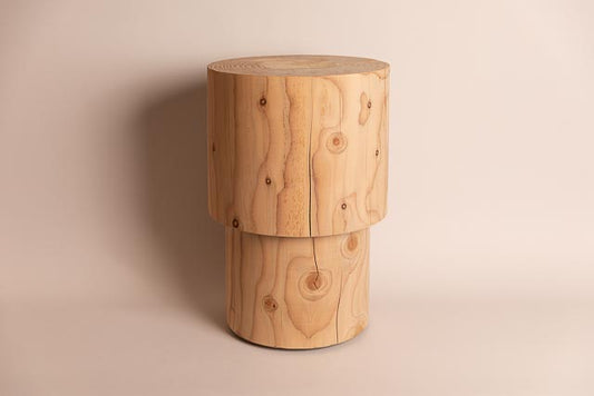 Stepped no. 1 (*PREORDER LEADTIME APPLIES*), timber side table, hand turned from solid timber in Melbourne