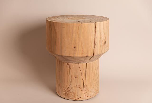 funnel no2 side table solid timber wood hand-turned in melbourne Australia.